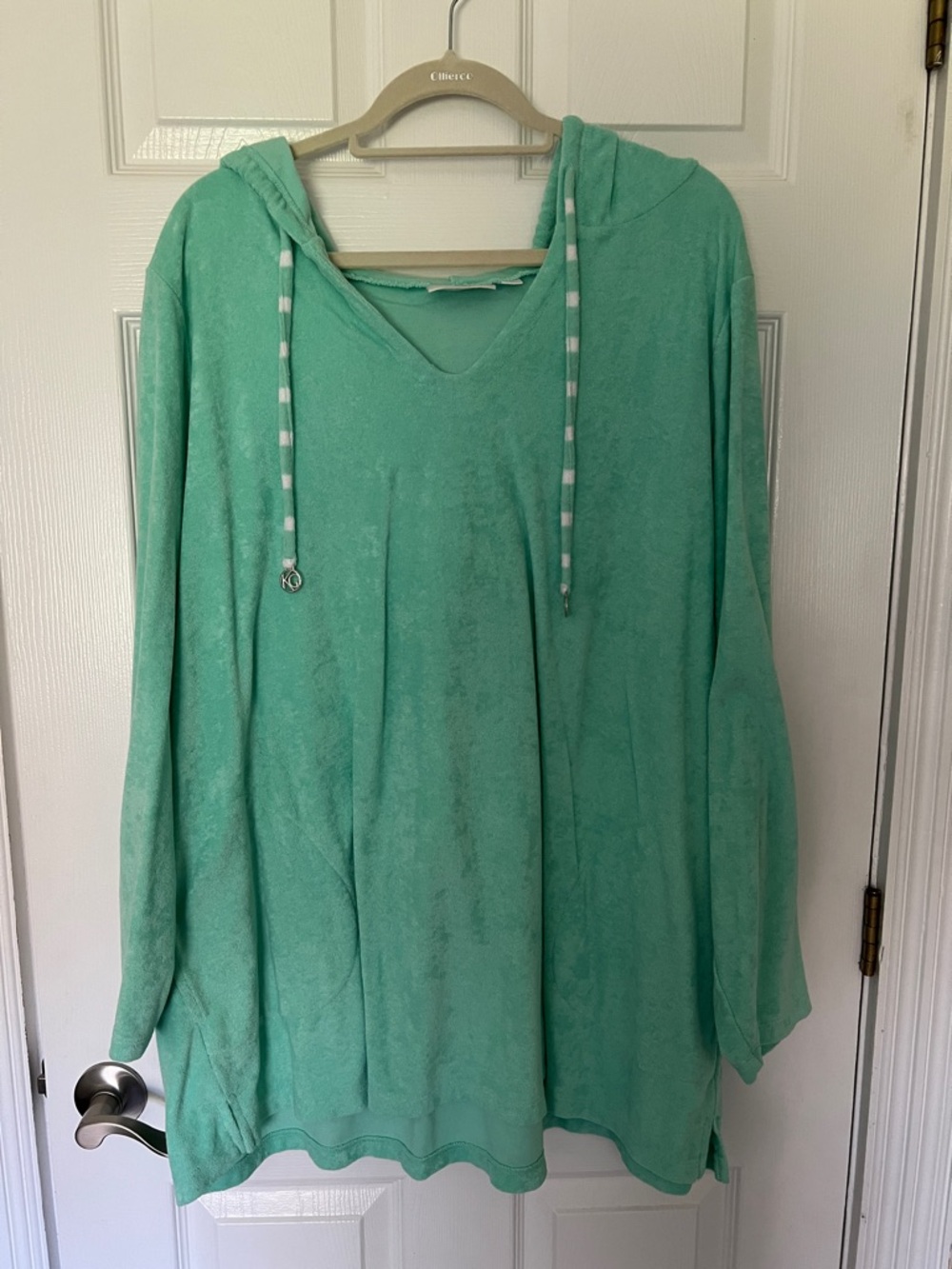 Mint Green Hooded Pullover Sweater